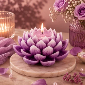 Lotus Bloom Scented Soy Wax Candle | Premium Decor & Gifting
